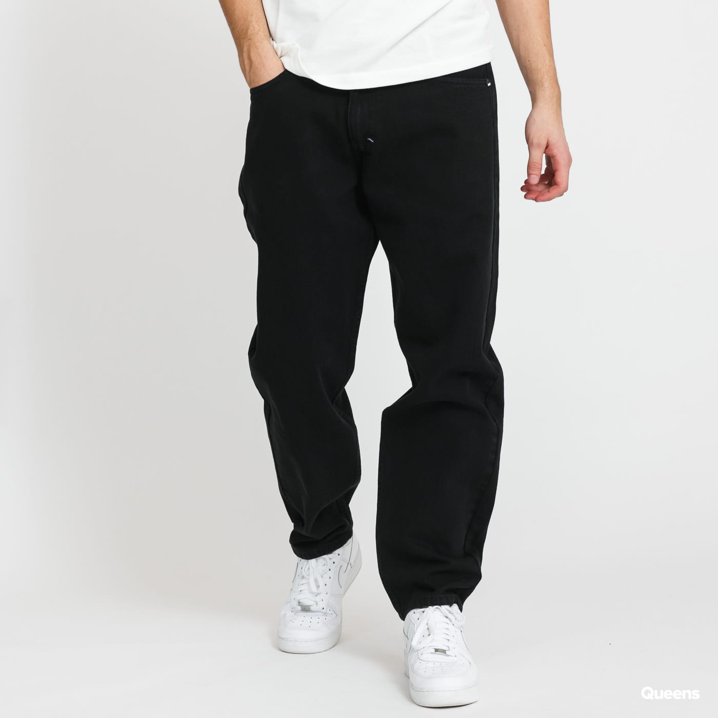 Mass DNM Slang Baggy Fit Pants black stone washed 36