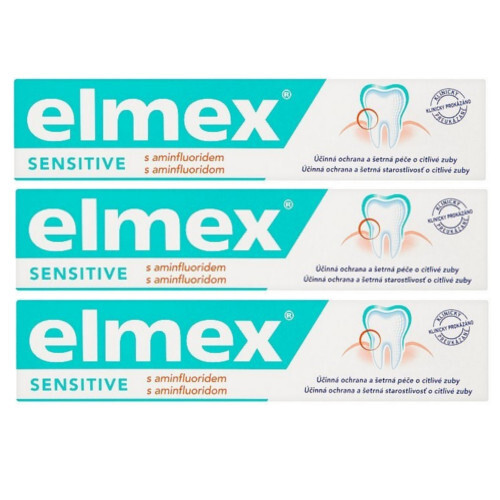 Elmex Sensitive Zubní pasta s aminfluoridem 3 x 75 ml