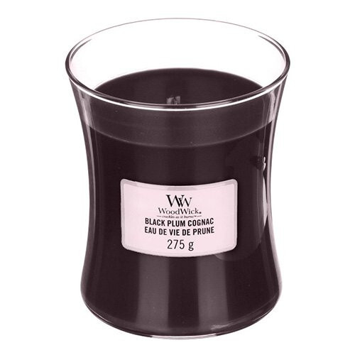 WoodWick Vonná svíčka váza Black Plum Cognac 275 g