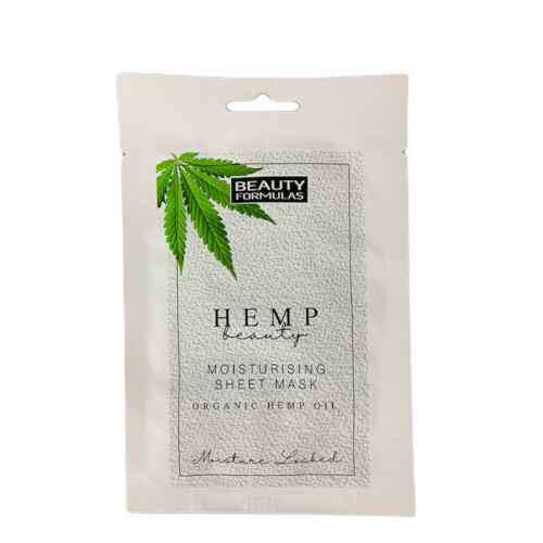 Beauty Formulas Hydratační pleťová maska s konopím Hemp Beauty (Moisturising Sheet Mask Organic Hemp Oil) 1 ks/bal.
