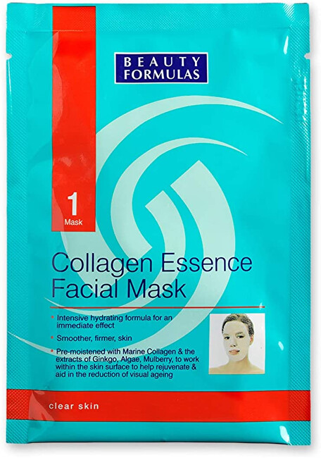 Beauty Formulas Kolagenová pleťová maska (Collagen Essence Facial Mask) 1 ks