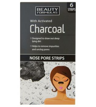 Beauty Formulas Čisticí pásky na nos s aktivním uhlím Charcoal (Nose Pore Strips) 6 ks