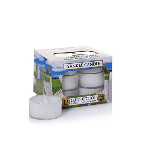 Yankee Candle Aromatické čajové svíčky Clean Cotton 12 x 9