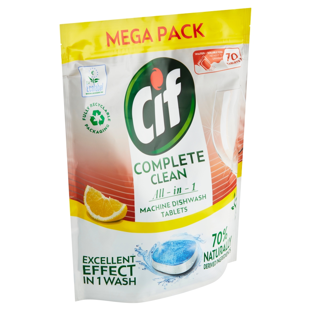 Cif All in 1 tablety do myčky nádobí s vůní citronu 70 ks