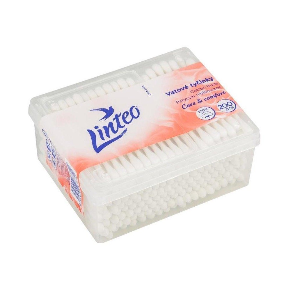 Linteo vatové tyčinky papírové box 200 ks
