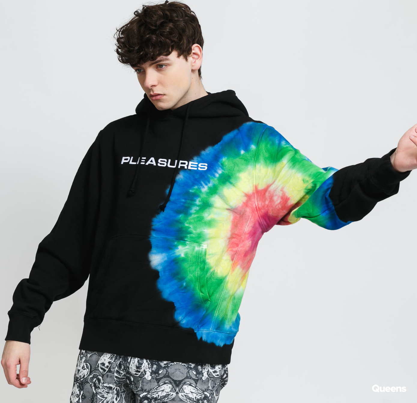 PLEASURES Eclipse Embroidered Hoody černá / multicolor S