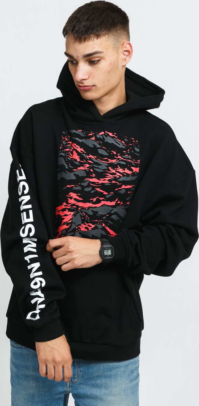 9N1M SENSE. DNS 9N1M Hoodie černá / červená / šedá XL