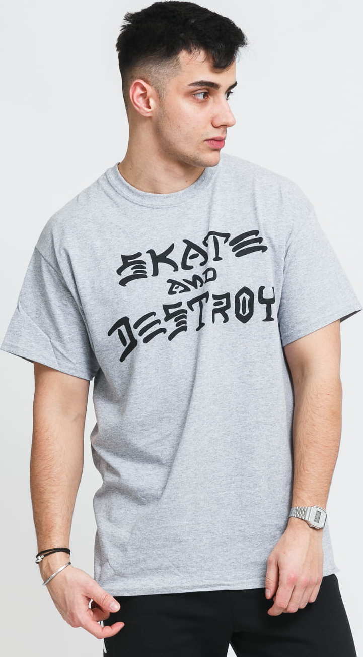Thrasher Skate And Destroy Tee melange šedé XL