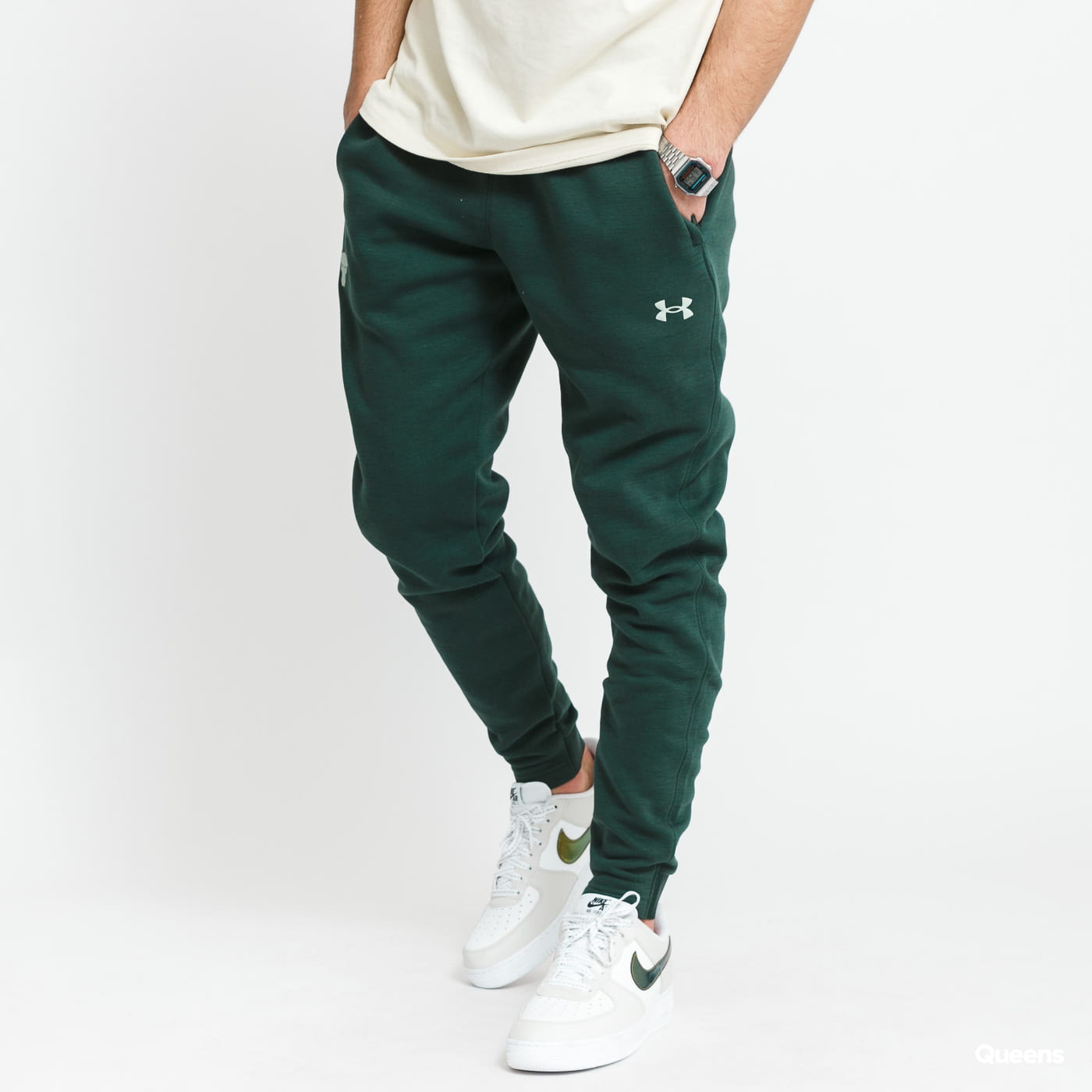 Under Armour Project Rock CC Fleece Pant tmavě zelené L