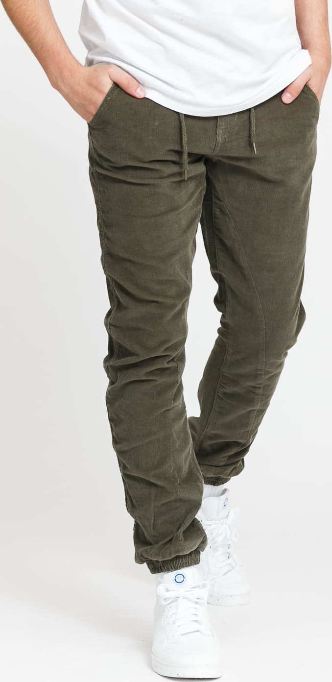 Urban Classics Corduroy Jog Pants olivové L