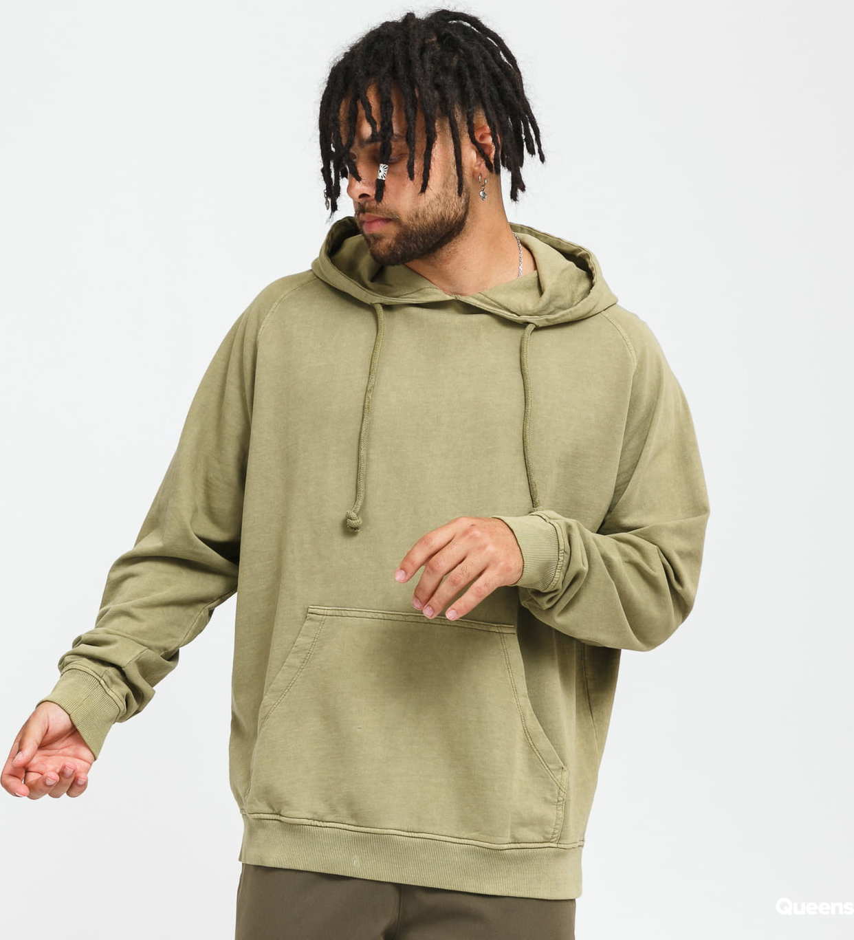 Urban Classics Overdyed Hoody olivová XXL