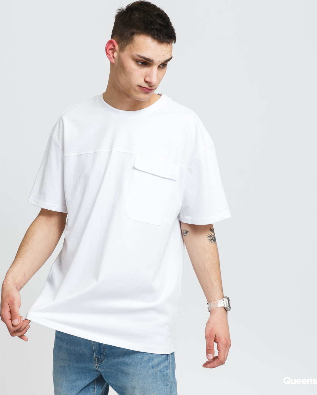 Urban Classics Oversized Big Flap Pocket Tee bílé XXL