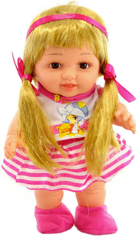 Panenka malá s culíky 24cm kloubová tvrdé tělíčko v sáčku