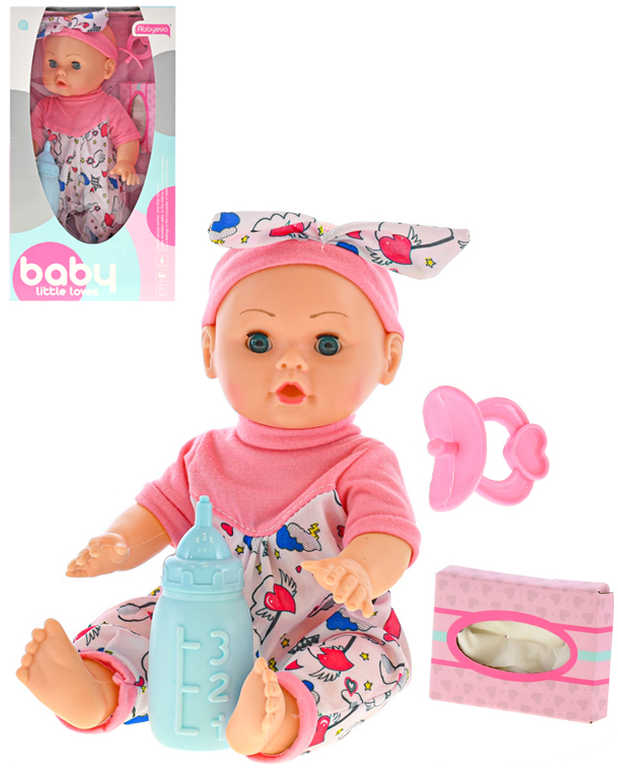 Panenka miminko 29cm mrká pije čůrá set s doplňky na baterie Zvuk