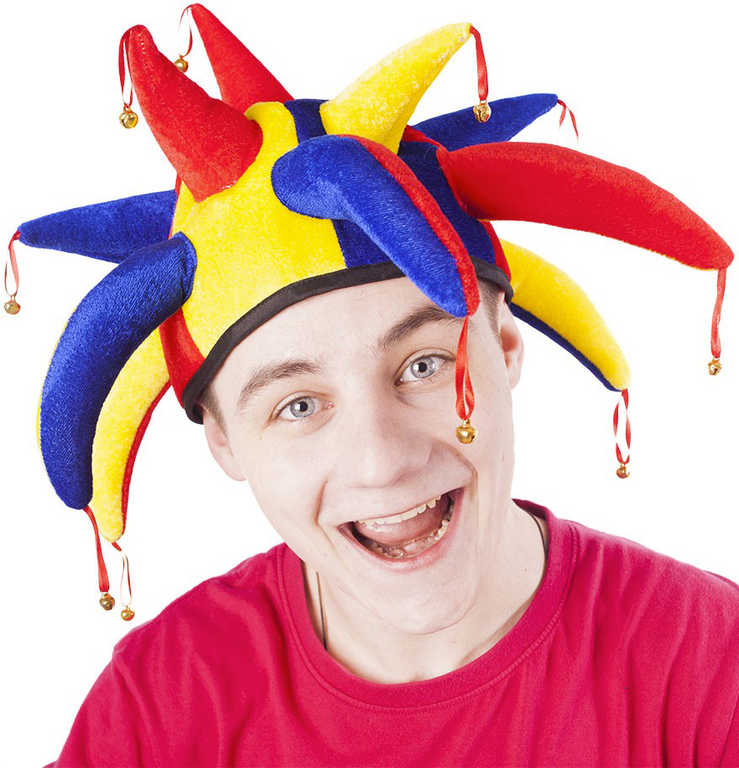 KARNEVAL Čepice šašek joker s rolničkami dospělý KARNEVALOVÝ DOPLNĚK