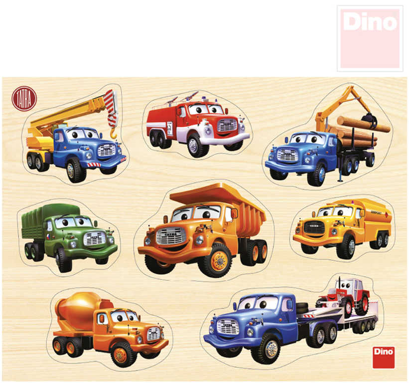 DINO DŘEVO Vkládačka Tatra puzzle vkládací 8 dílků *DŘEVĚNÉ HRAČKY*