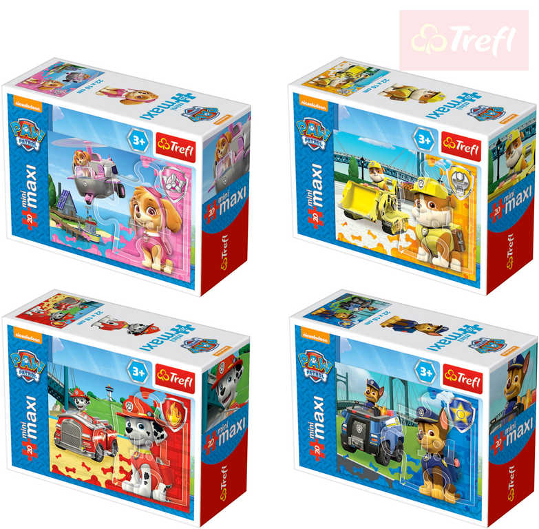 TREFL PUZZLE Mini Maxi Tlapková Patrola 20 dílků 4 druhy skládačka v krabičce