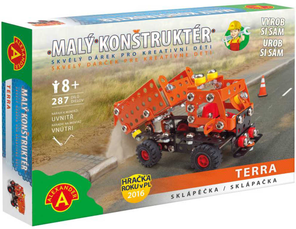 ALEXANDER Malý konstruktér Sklápěčka konstrukční STAVEBNICE 287 dílků kov