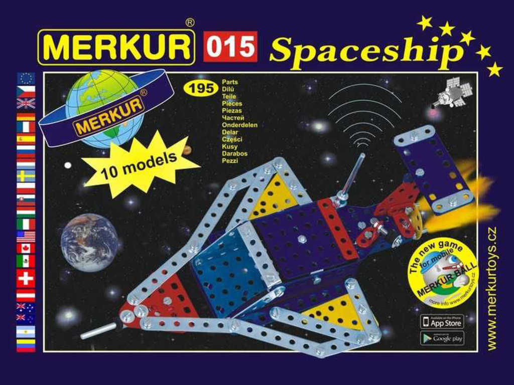 MERKUR M 015 Raketoplán 195 dílků *KOVOVÁ STAVEBNICE*