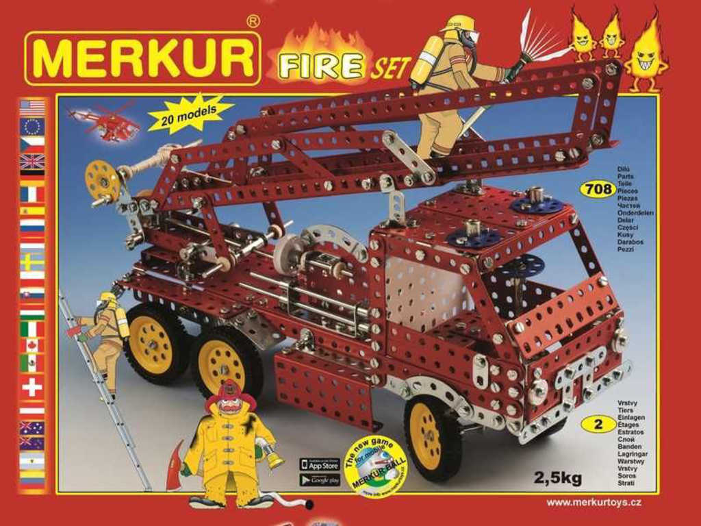 MERKUR M 013 Fire set 708 dílků *KOVOVÁ STAVEBNICE*
