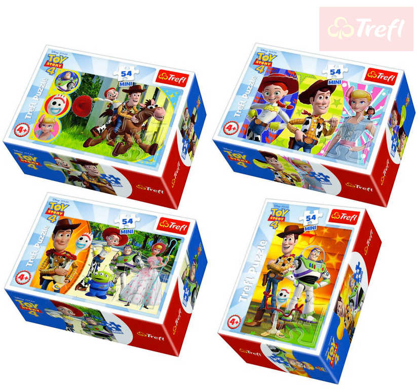 TREFL PUZZLE Mini skládačka Toy story 4 set 54 dílků v krabici 4 druhy