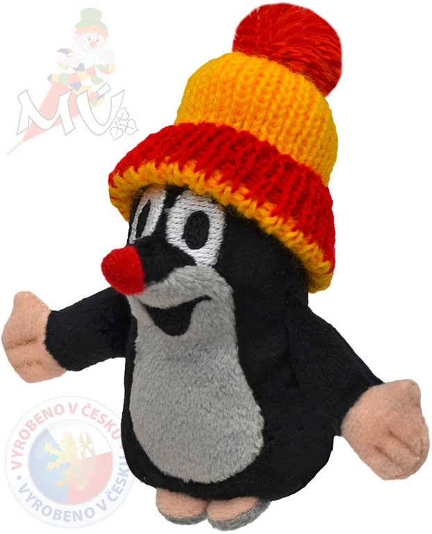 MORAVSKÁ ÚSTŘEDNA Maňásek prstový Krtek (Krteček) 10cm kulich žlutočervený