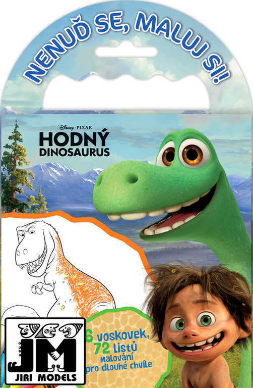 JIRI MODELS Omalovánky na cesty Hodný dinosaurus set s voskovkami a držátkem