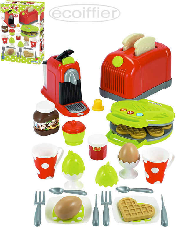 ECOIFFIER Baby set snídaňový velký s topinkovačem a kávovarem pro miminko