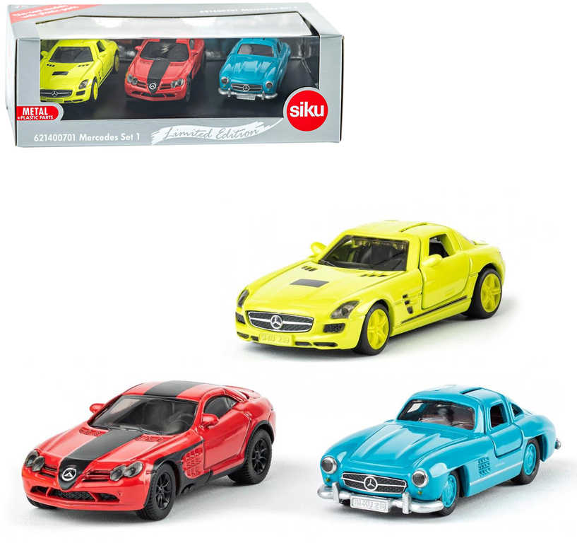 SIKU Mercedes-Benz autíčko kovové ikonické set 3ks dárkové balení