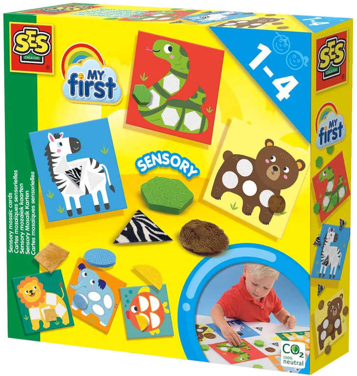SES CREATIVE Baby Moje první mozaika nalepovací zvířátka 6 karet