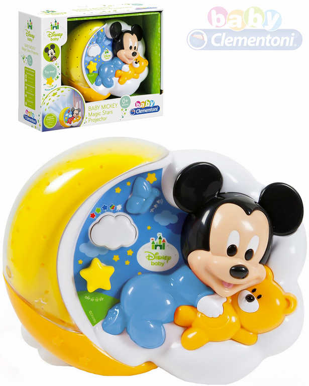 CLEMENTONI Baby projektor Mickeyho kouzelné hvězdy na baterie Světlo Zvuk
