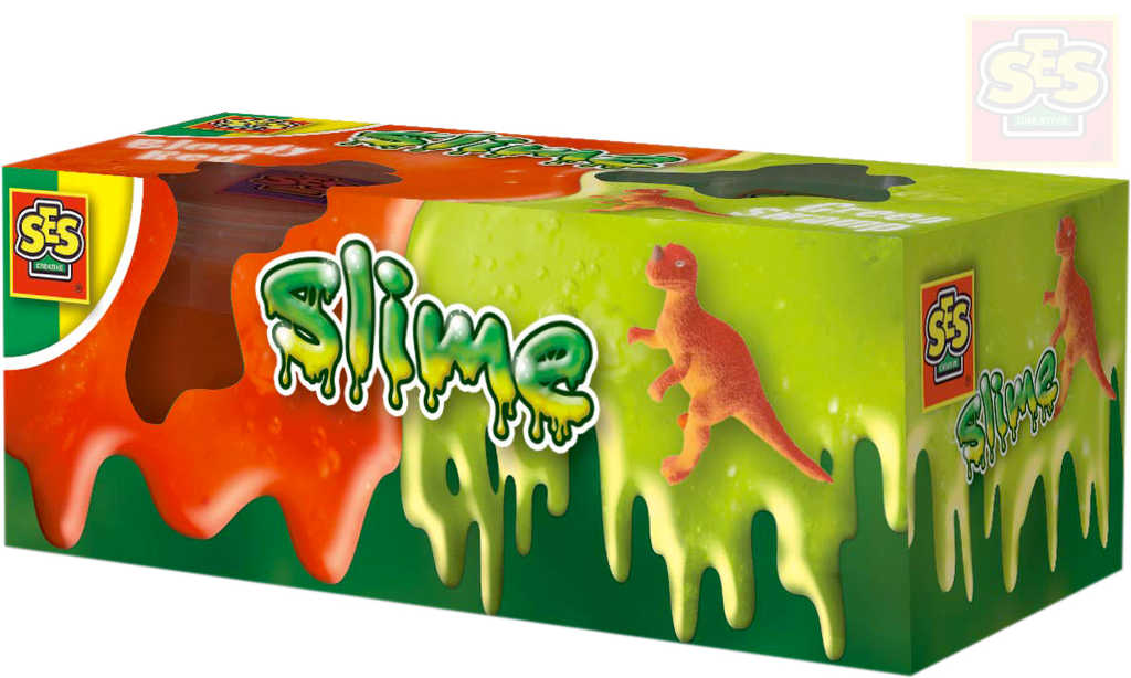 SES CREATIVE Kreativní set 2 kelímky se slizem a dino figurkou T-Rexem