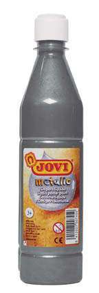 Tekuté temperové barvy JOVI v lahvi - 500 ml / stříbrná