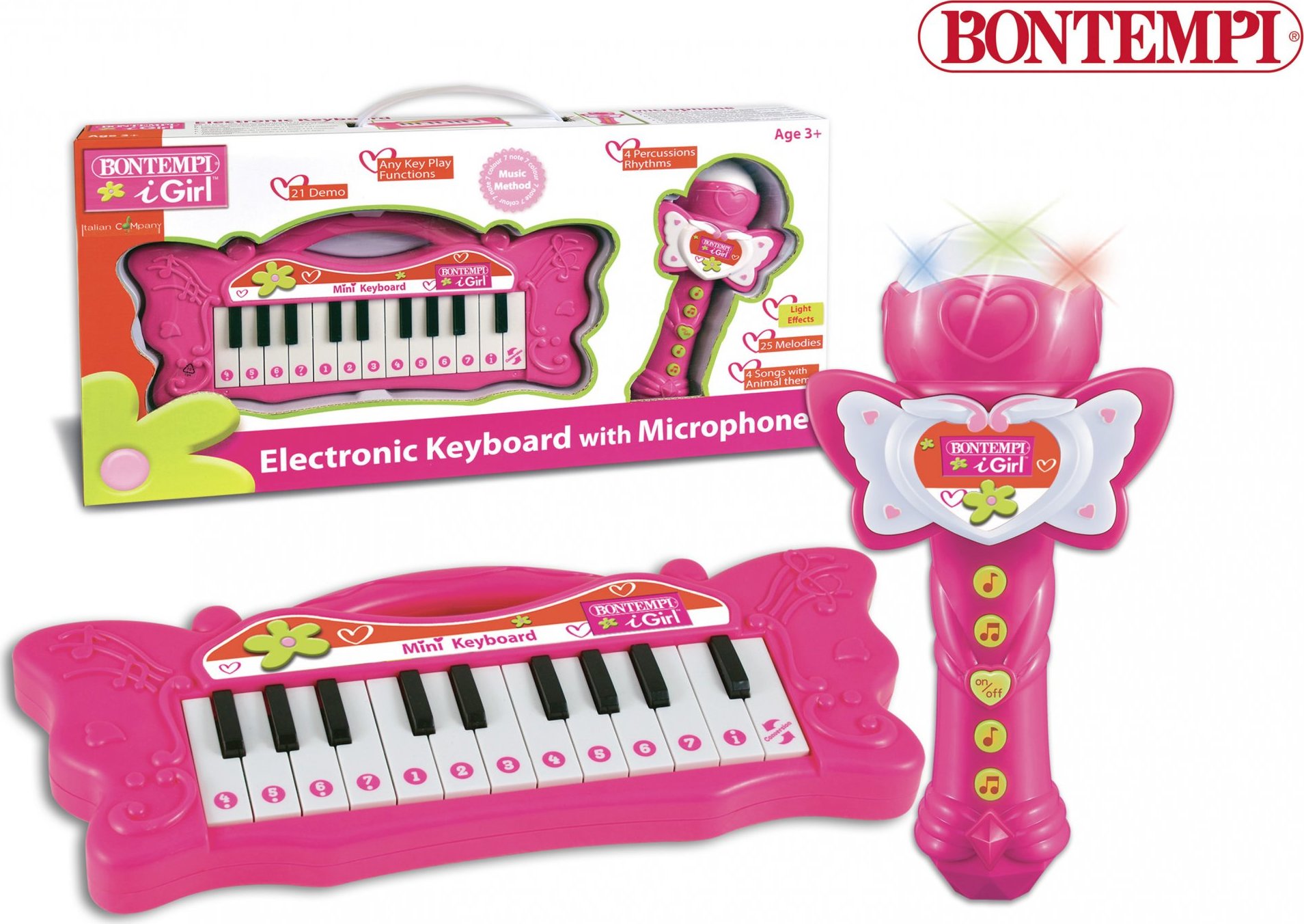 Bontempi Mini klávesnice a mikrofon Karaoke 35 x 10 x 3