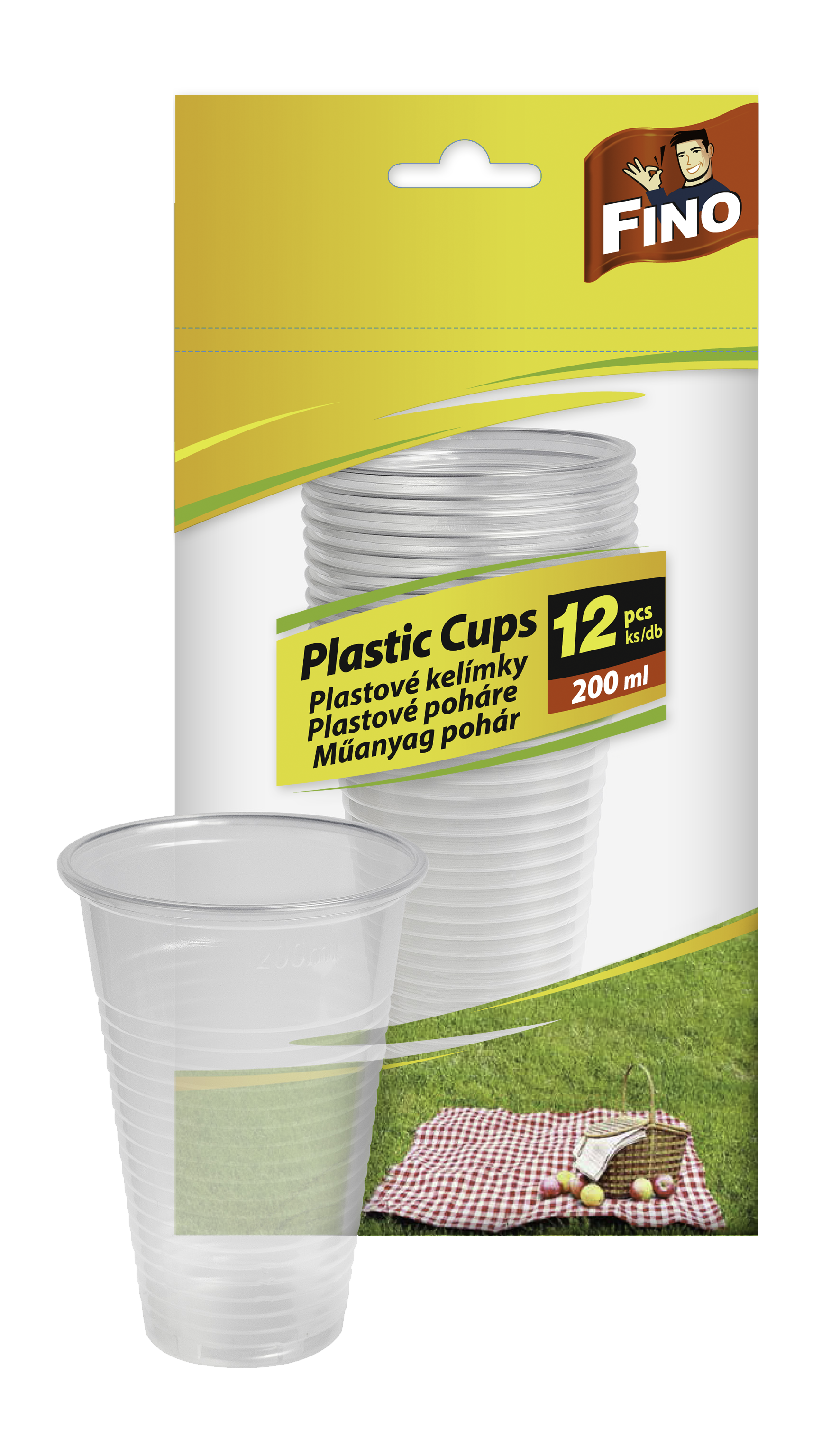Fino plastové kelímky 200 ml 12 ks