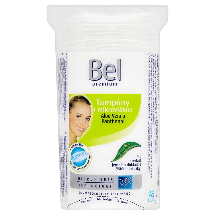 Bel Premium odličovací tampóny s mikrovláknem aloe vera a panthenolem 45 ks