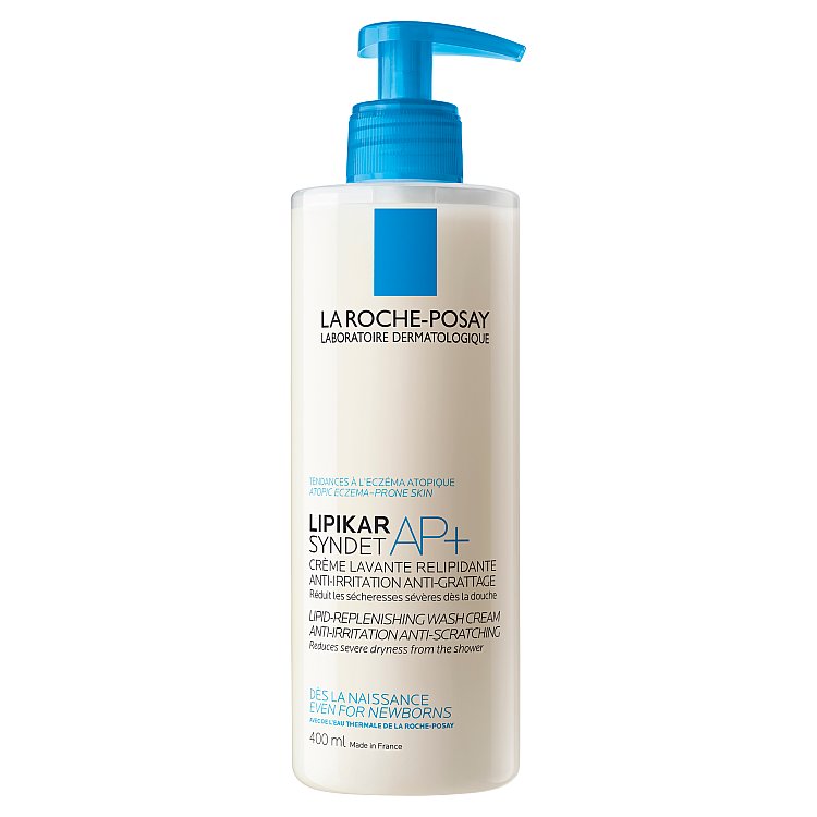 La Roche Posay Ultra jemný čisticí krémový gel proti podráždění a svědění suché pokožky Lipikar Syndet AP+ s pumpičkou 400 ml