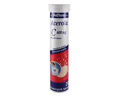 Vitamín C 600 mg + acerola 200 mg 20 šumivých tbl.