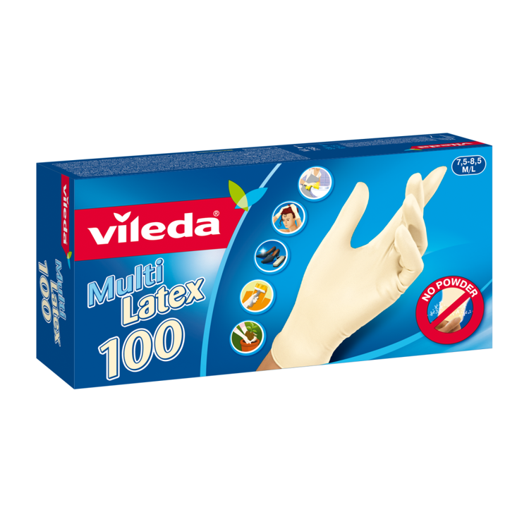 Vileda Multi Latex jednorázové rukavice 100 ks