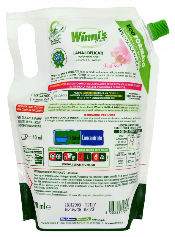 Winni´s Lana&Delicati hypoalergenní prací gel na jemné prádlo s růží