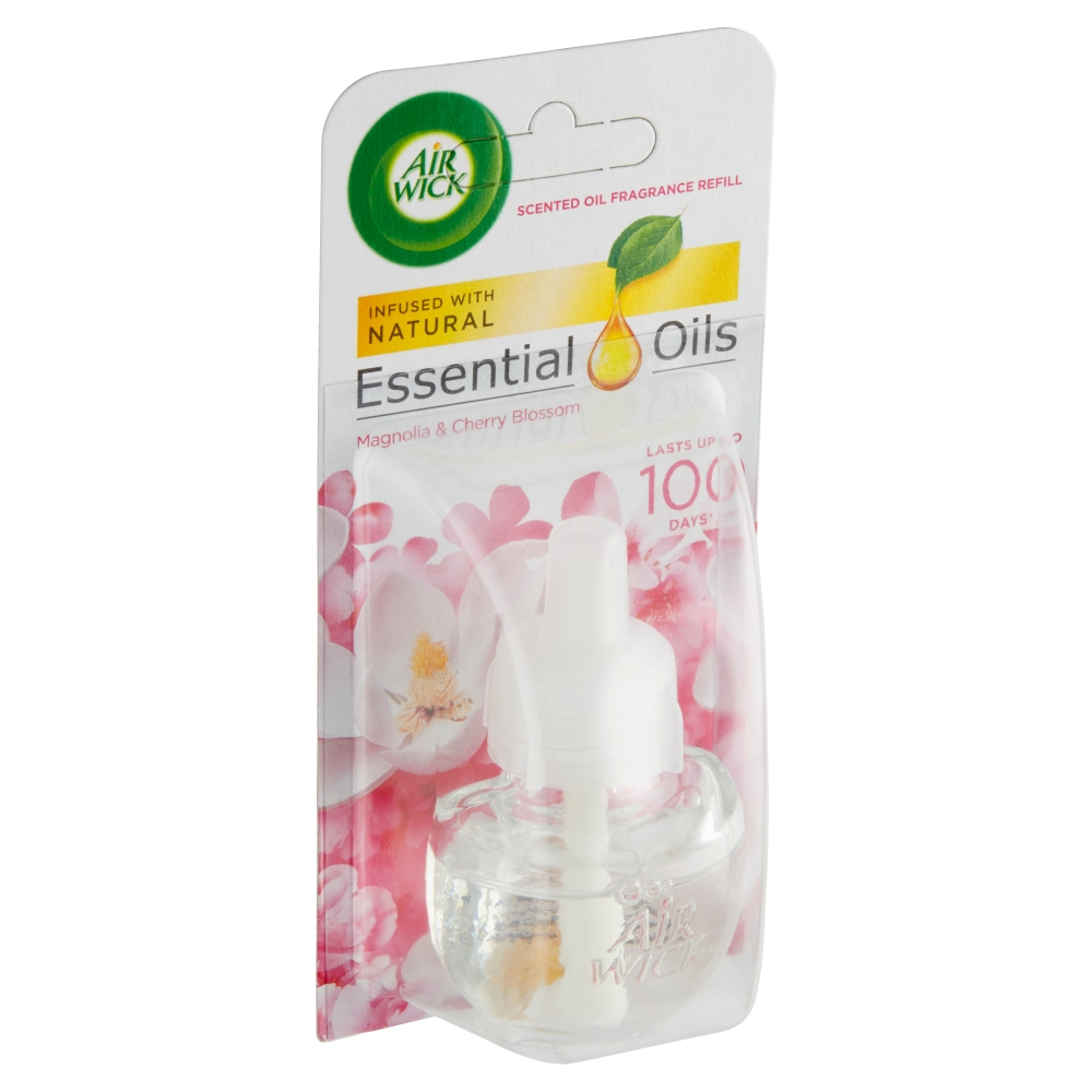 Air Wick Essential Oils náplň do elektrického přístroje s vůní magnolie a květy třešní 19 ml