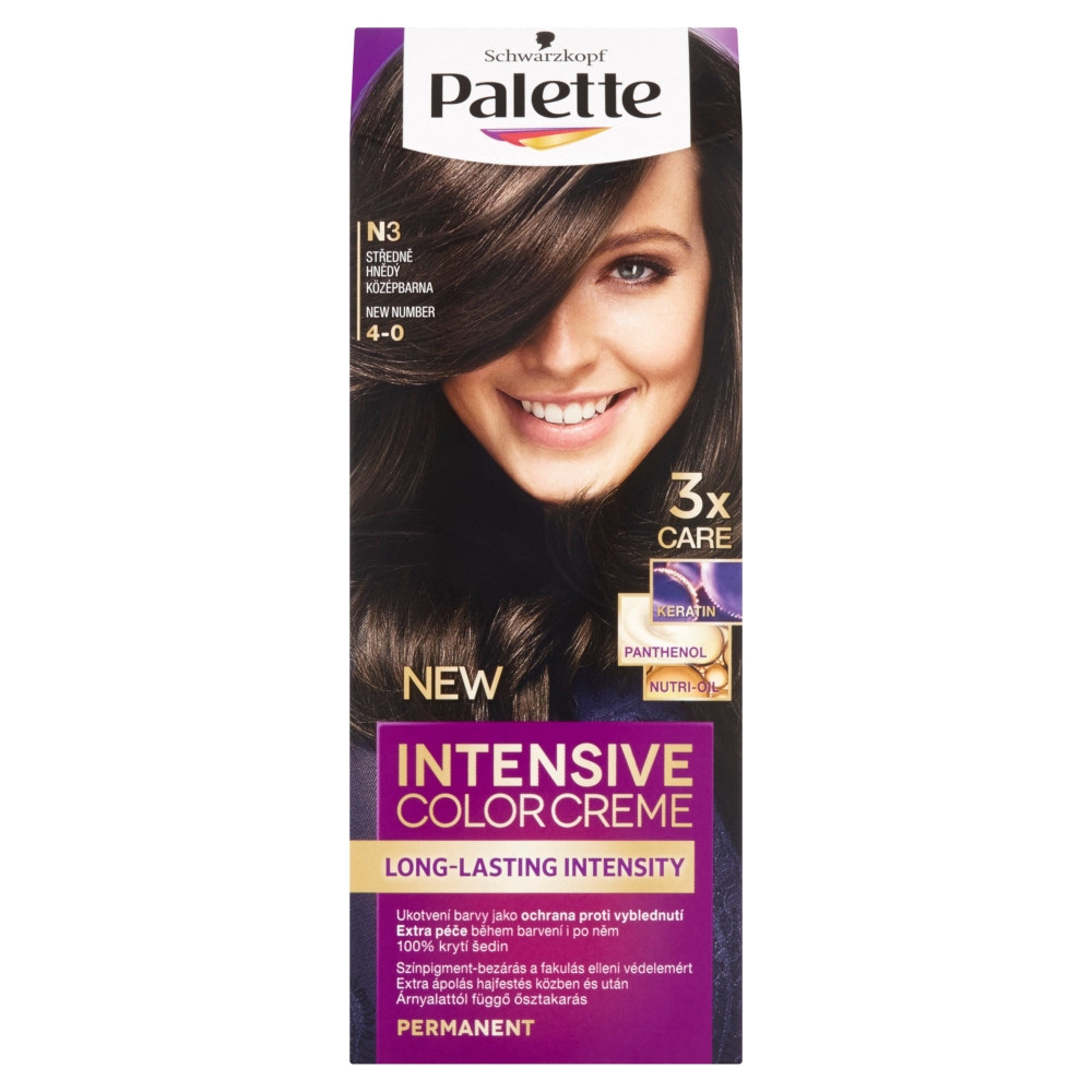 Schwarzkopf Palette Intensive Color Creme barva na vlasy odstín středně hnědý N3