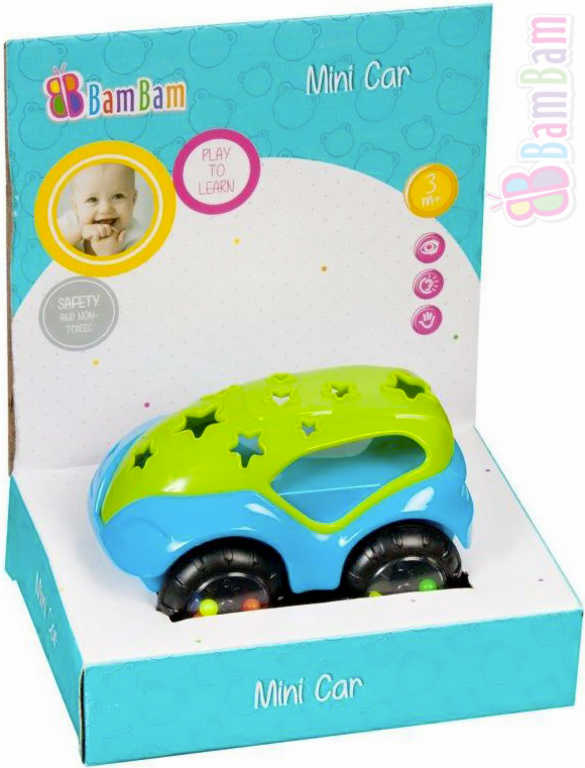 ET BAM BAM Baby autíčko 131 mini volný chod chrastítko pro miminko