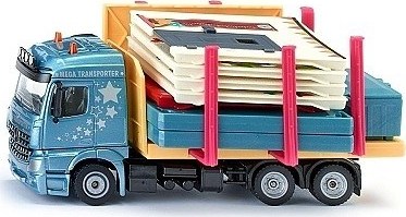 SIKU Super - nákladní auto převážející montovaný dům 1:50