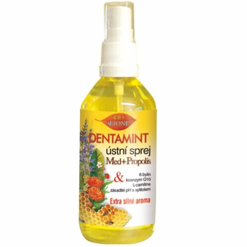 Bione Cosmetics Dentamint ústní sprej Med + propolis 115 ml