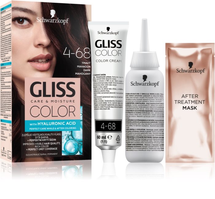 Schwarzkopf Permanentní barva na vlasy Gliss Color odstín 4-68 Tmavý mahagon
