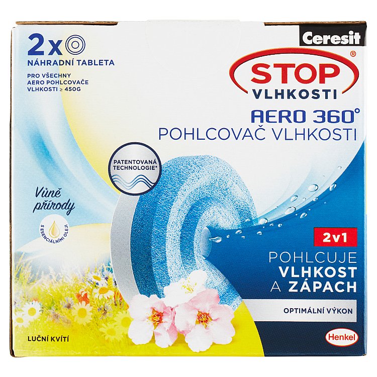 Ceresit Stop Vlhkosti Aero 360° náhradní tablety luční kvítí 2 x 450 g