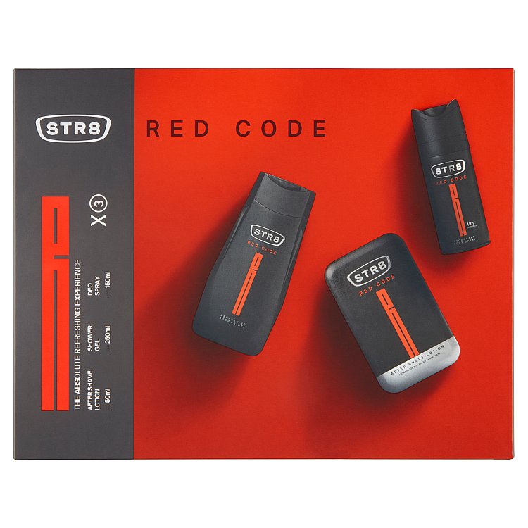 STR8 Red Code - voda po holení 50 ml + deodorant ve spreji 150 ml + sprchový gel 250 ml