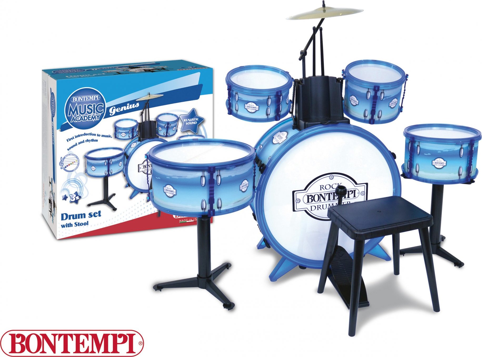 Bontempi Sada rockových bicích se stoličkou 85 x 65 x 68 cm