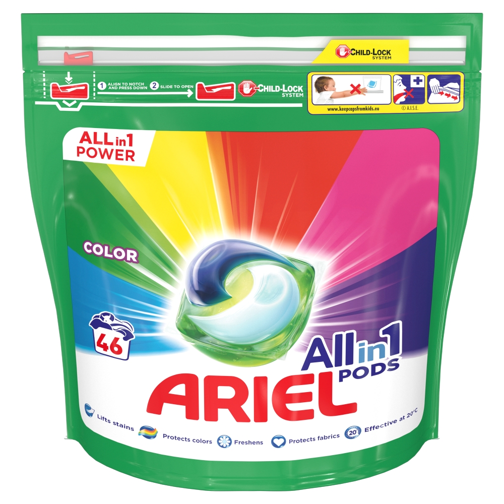 Ariel All-In-1 PODs Colour kapsle na praní 46 ks
